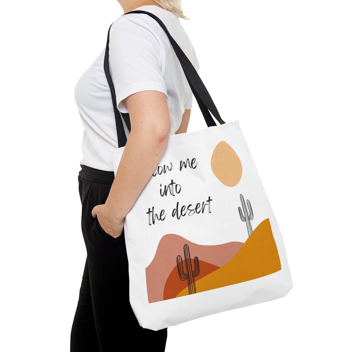 Follow Me Into The Desert Tote Bag Fun for Cactus and Nature Lovers