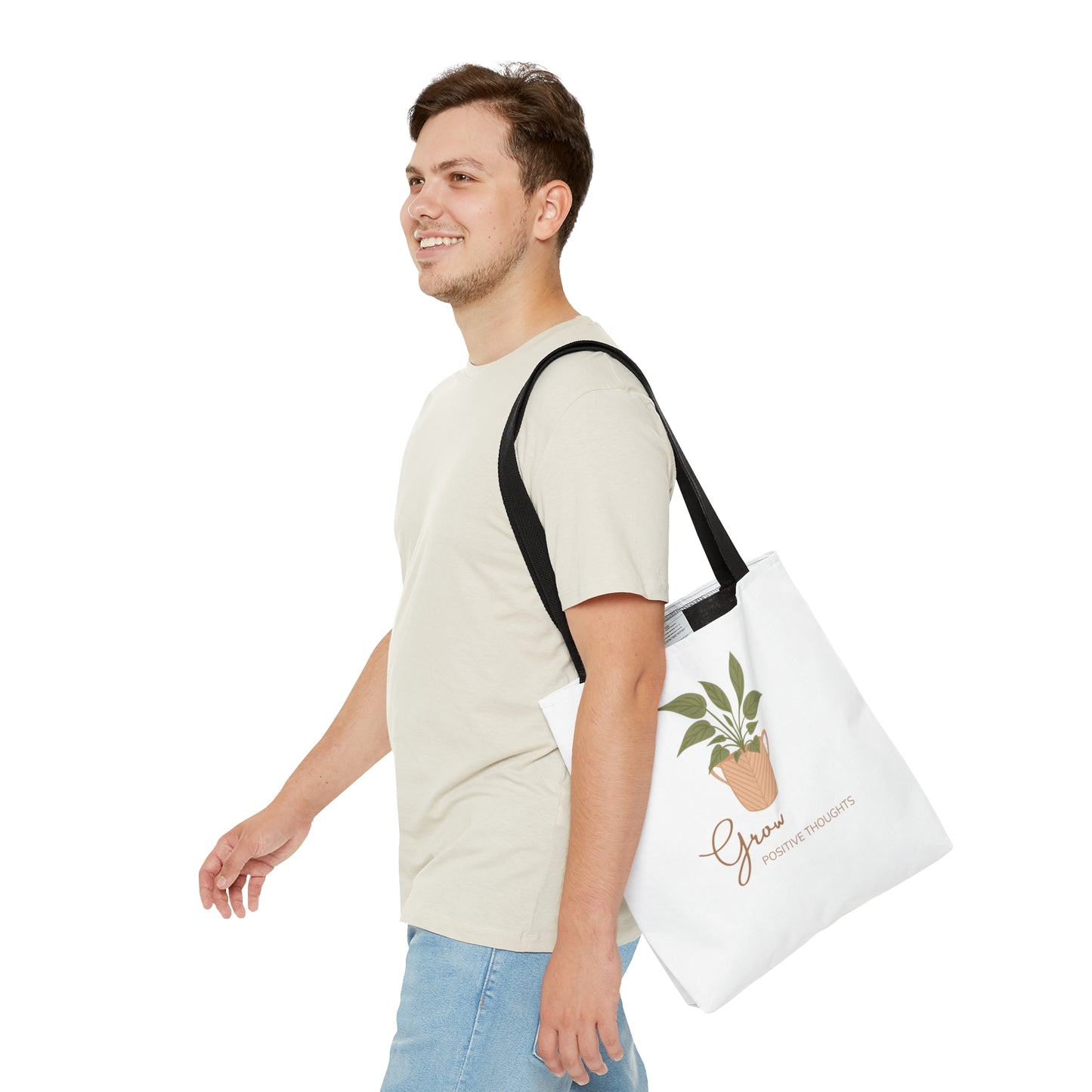 Grow Positive Thoughts Tote Bag Fun for Plant and Gardening Lovers