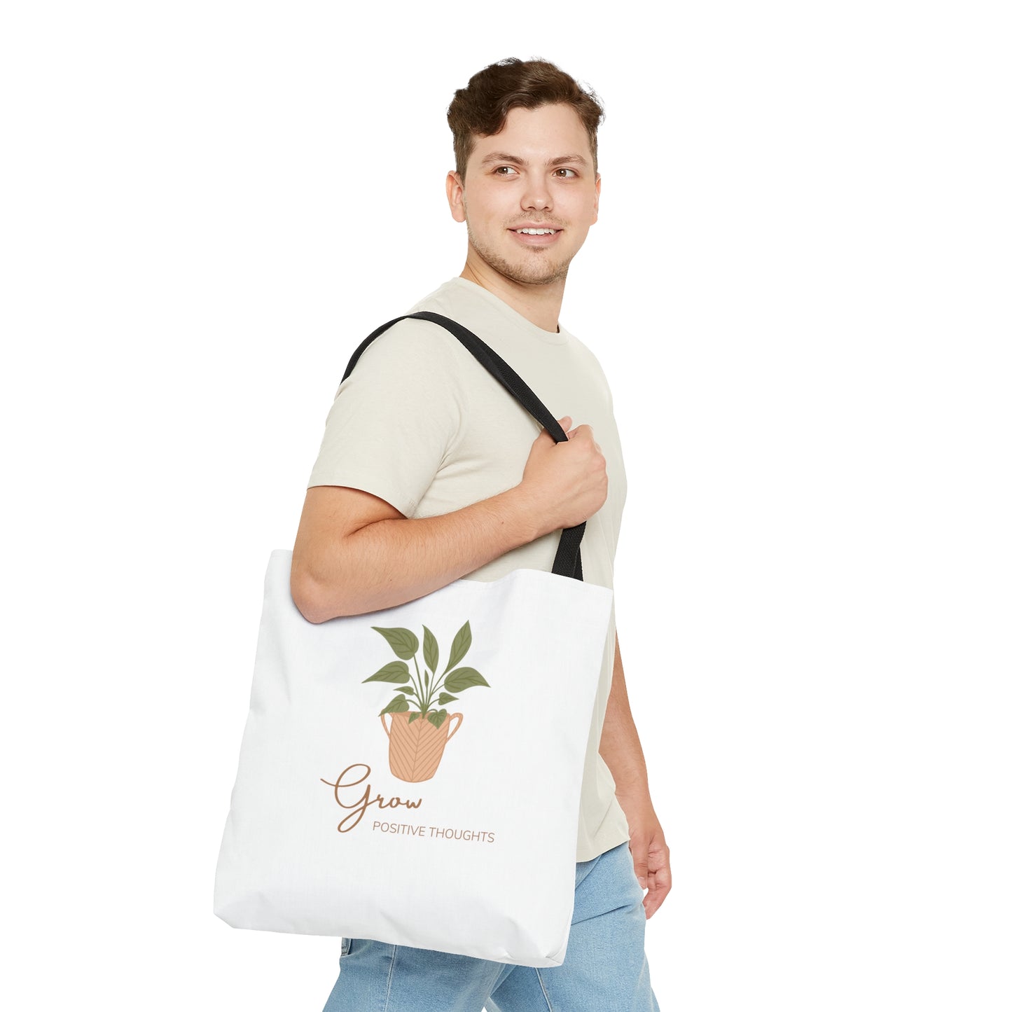 Grow Positive Thoughts Tote Bag Fun for Plant and Gardening Lovers