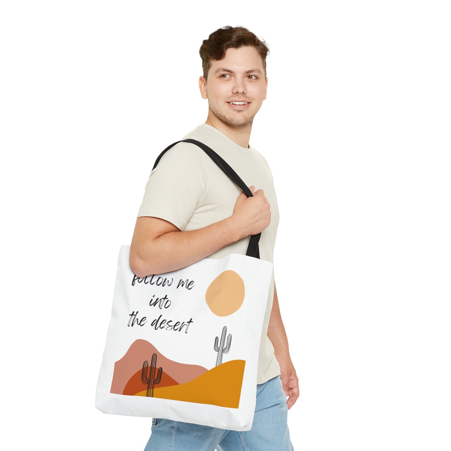 Follow Me Into The Desert Tote Bag Fun for Cactus and Nature Lovers