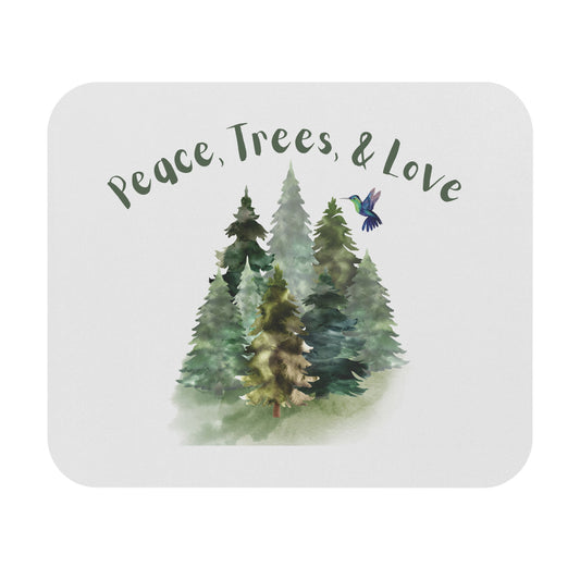 Peace Trees And Love Mouse Pad for Gardening Lovers
