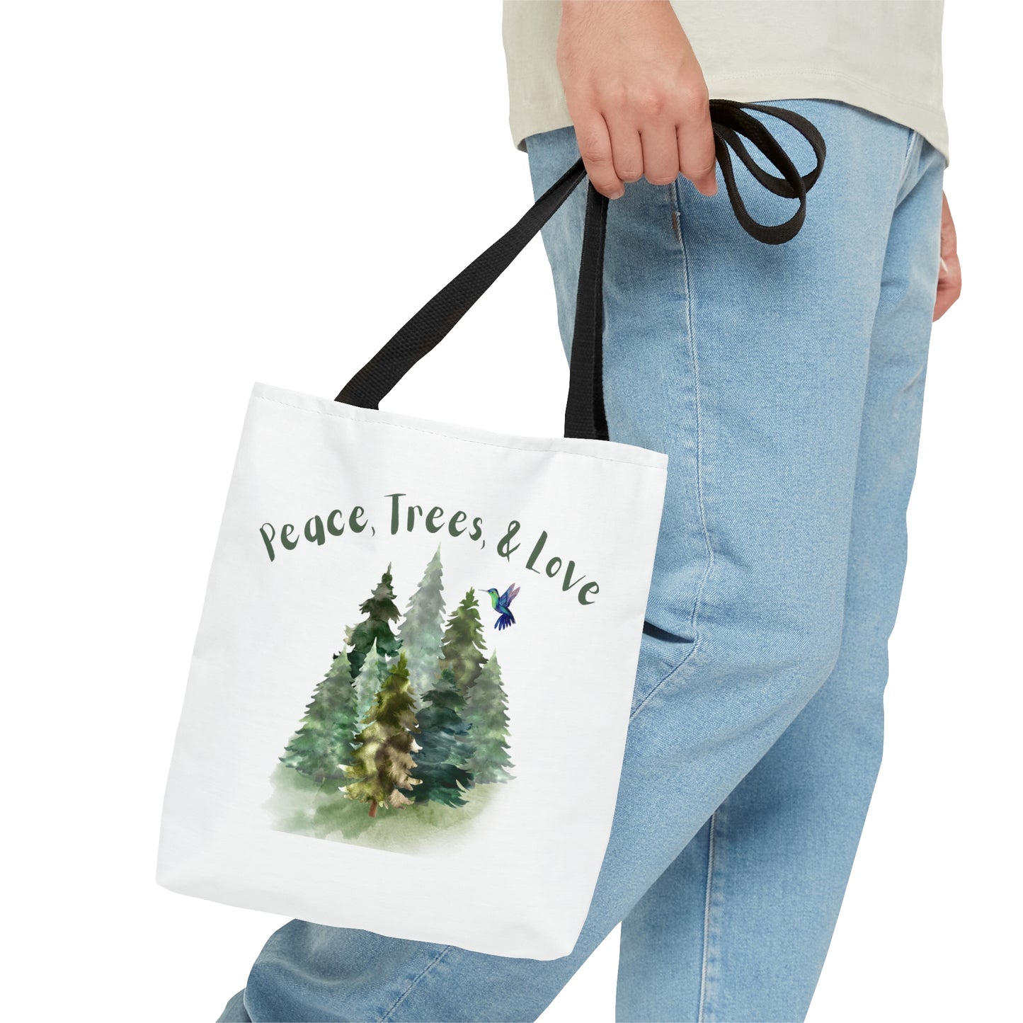 Peace Trees and Love Tote Bag Fun for Plant and Gardening Lovers