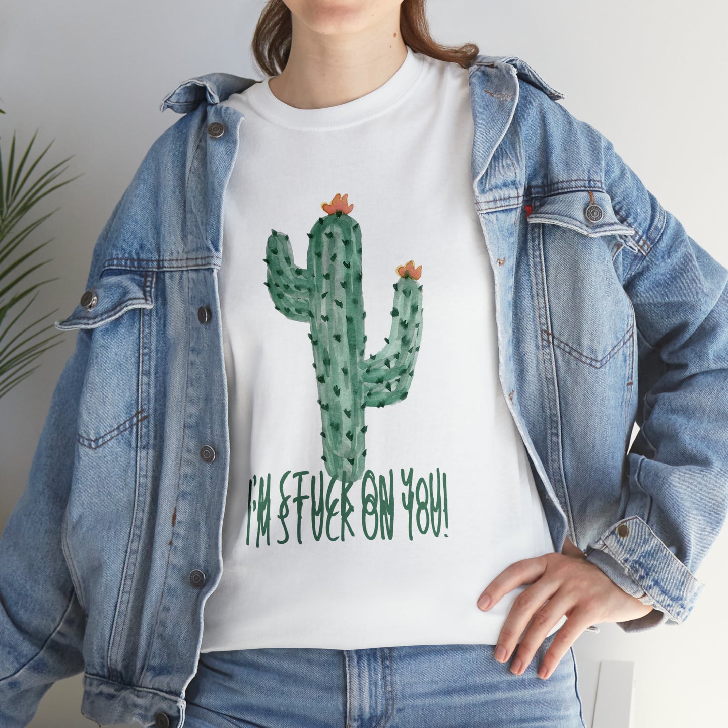 I'm Stuck On You Cute Cactus Pun T-Shirt Unisex