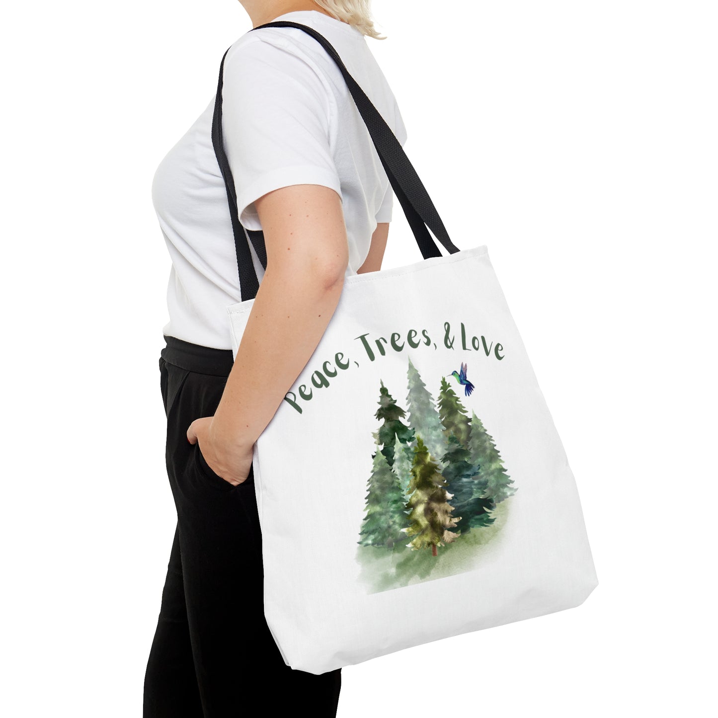 Peace Trees and Love Tote Bag Fun for Plant and Gardening Lovers