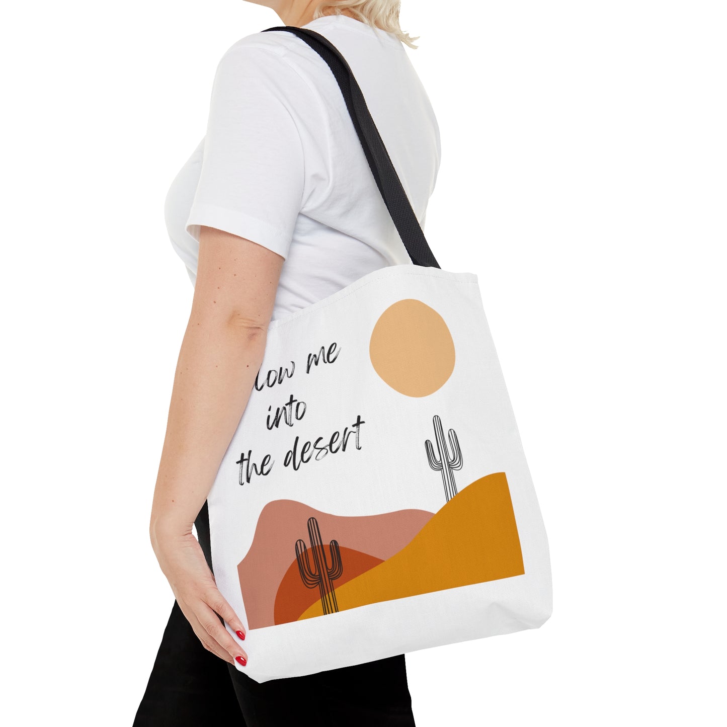 Follow Me Into The Desert Tote Bag Fun for Cactus and Nature Lovers